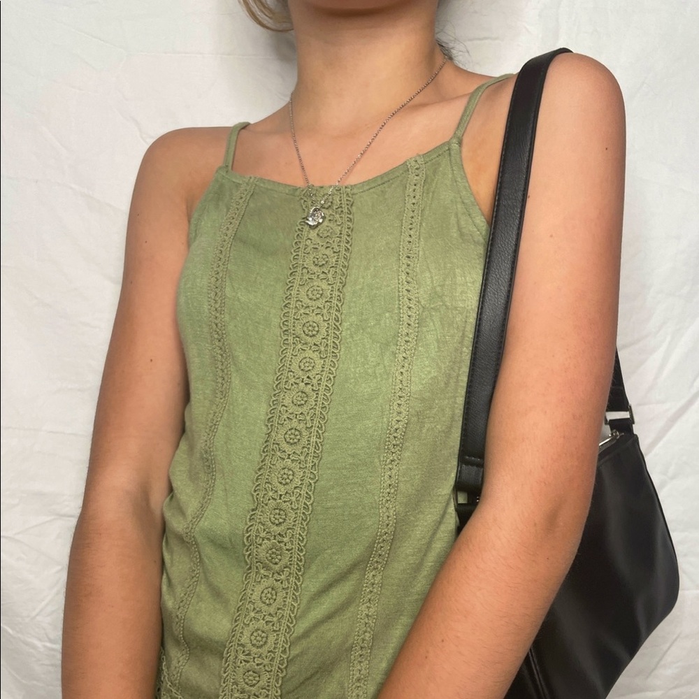 Olive Lace Tank Top